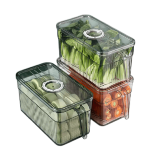 Refrigerator Storage Bin with Handles